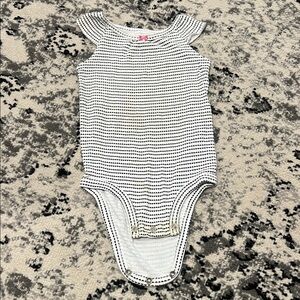 Striped Black and White Kids One Piece
